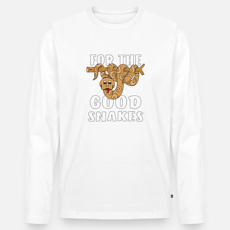 FOR GOOD SNAKES - Männer Premium Bio Langarmshirt - Weiß