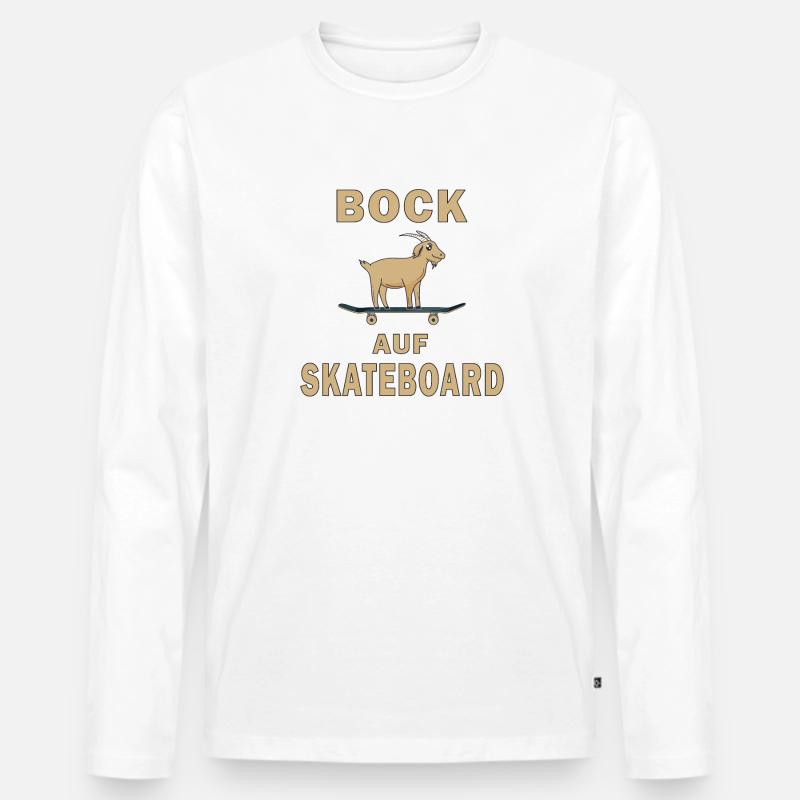 BOCK AUF SKATEBOARD - Männer Premium Bio Langarmshirt - Weiß