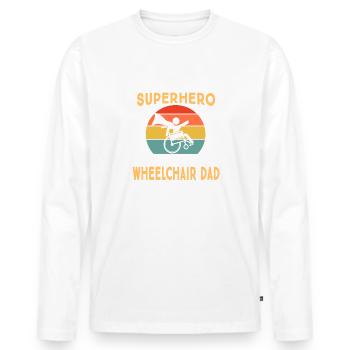 Mein Lieblingssuperheld Rollstuhlfahrer Handicap - Männer Premium Bio Langarmshirt - Weiß - Vorne - Nico (187cm)