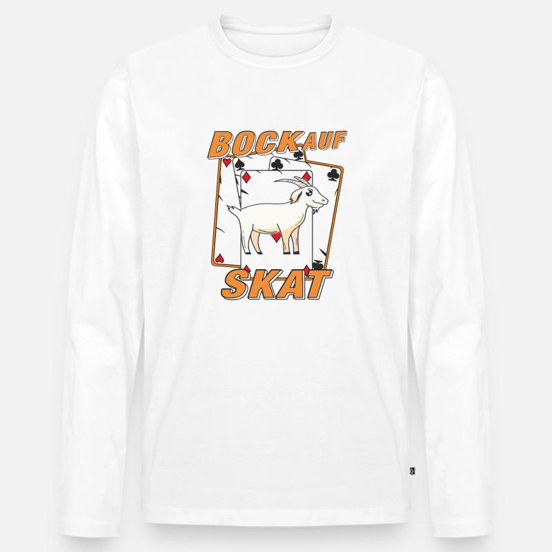BOCK AUF SKAT - Männer Premium Bio Langarmshirt - Weiß