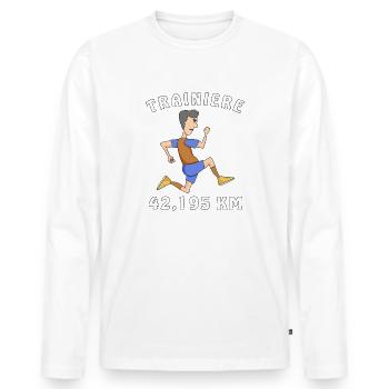 Faire du jogging - T-shirt manches longues Premium bio Homme - blanc - Devant - Nico (187cm)