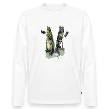 frog tadpole curd curd diet low-fat quark pun - Men's Premium Organic Long Sleeve Shirt - white - Front - Nico (187cm)
