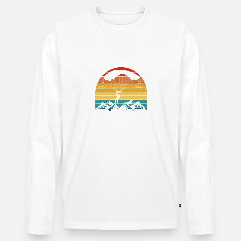 Gleitschirmflieger Paragliding Paragleiter - Männer Premium Bio Langarmshirt - Weiß