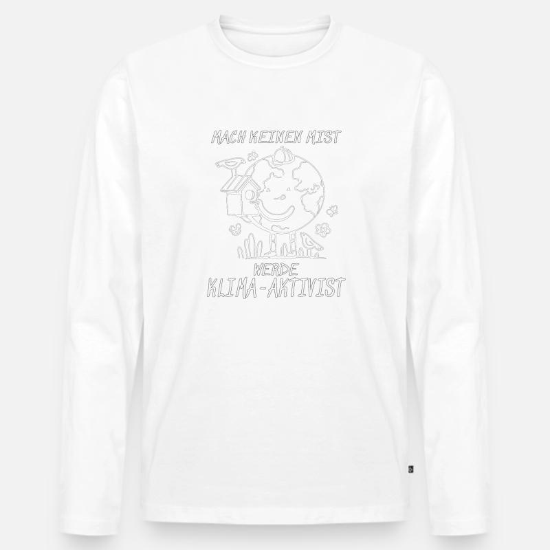WERDE KLIMAAKTIVIST - Männer Premium Bio Langarmshirt - Weiß