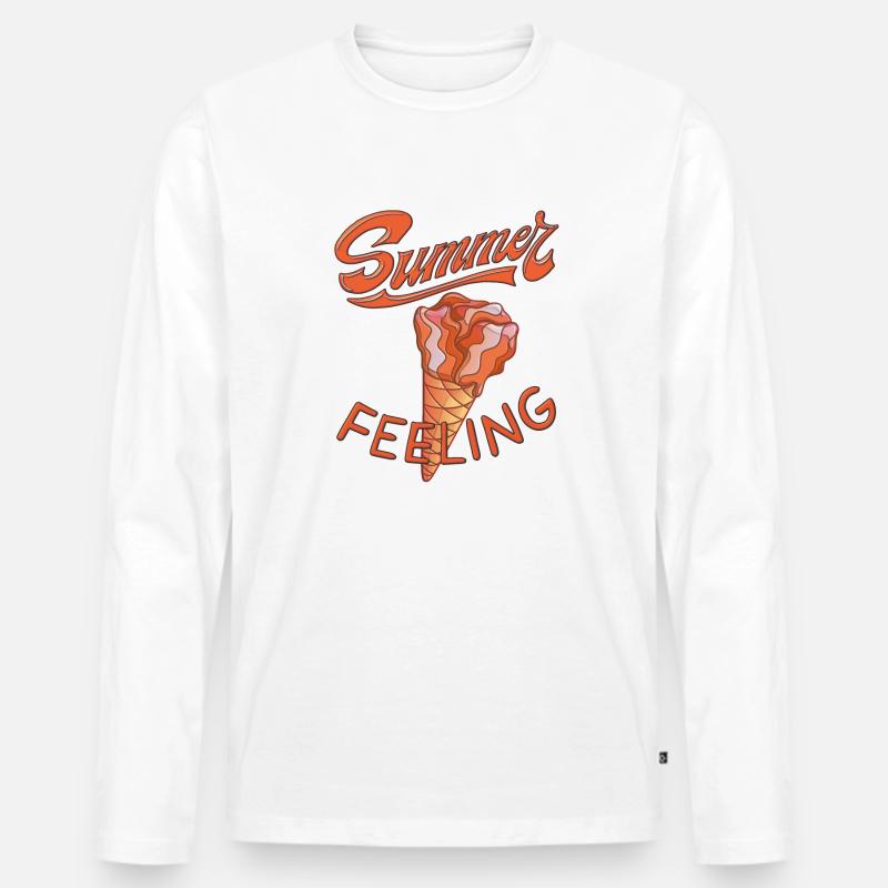 SUMMER FEELING EIS - Männer Premium Bio Langarmshirt - Weiß