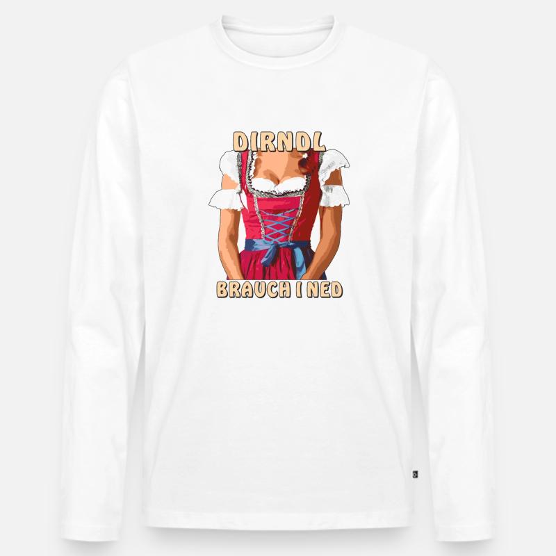 DIRNDL BRAUCH I NED - Männer Premium Bio Langarmshirt - Weiß