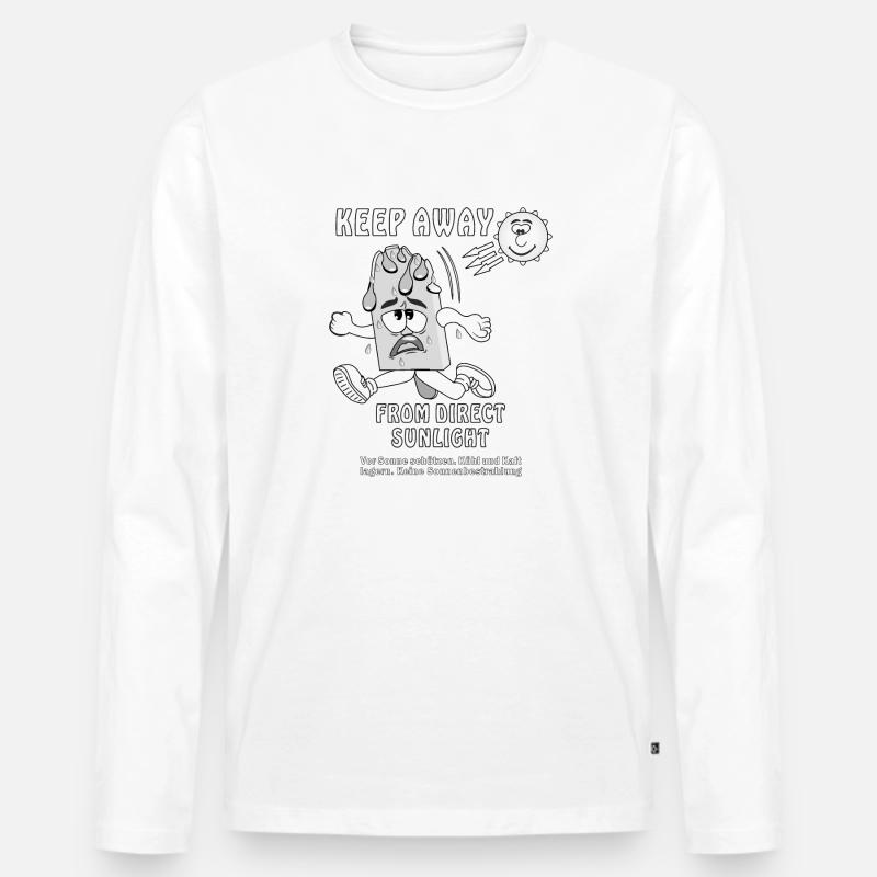 SONNENSCHUTZ EISCREME - Männer Premium Bio Langarmshirt - Weiß