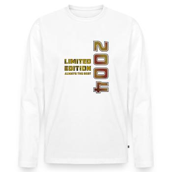 YEAR 2004 - Men's Premium Organic Long Sleeve Shirt - white - Front - Nico (187cm)