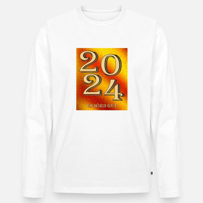2024 ES WIRD GUT - Männer Premium Bio Langarmshirt - Weiß