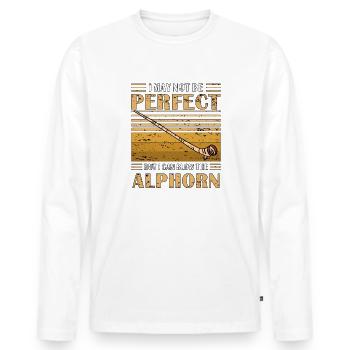 ALPHORN BUT I CAN BLOW THE ALPHORN - Männer Premium Bio Langarmshirt - Weiß - Vorne - Nico (187cm)