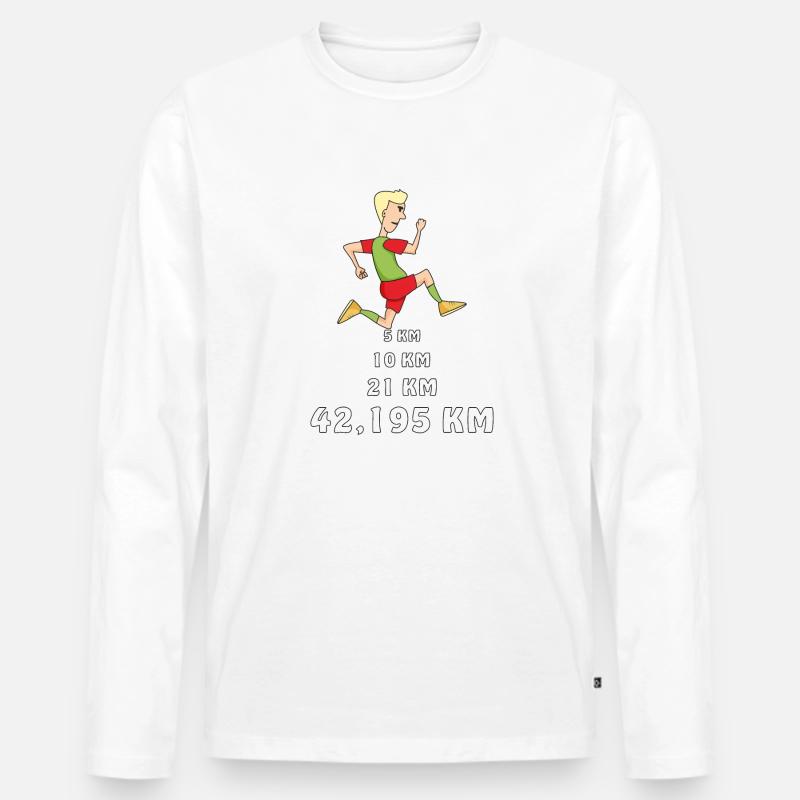JOGGEN - Männer Premium Bio Langarmshirt - Weiß