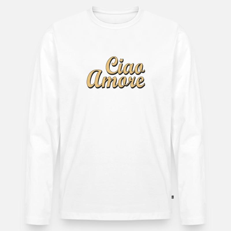 Ciao Amore - Männer Premium Bio Langarmshirt - Weiß