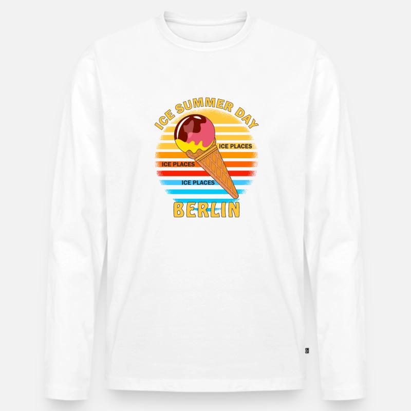 ICE SUMMER DAY BERLIN - Männer Premium Bio Langarmshirt - Weiß