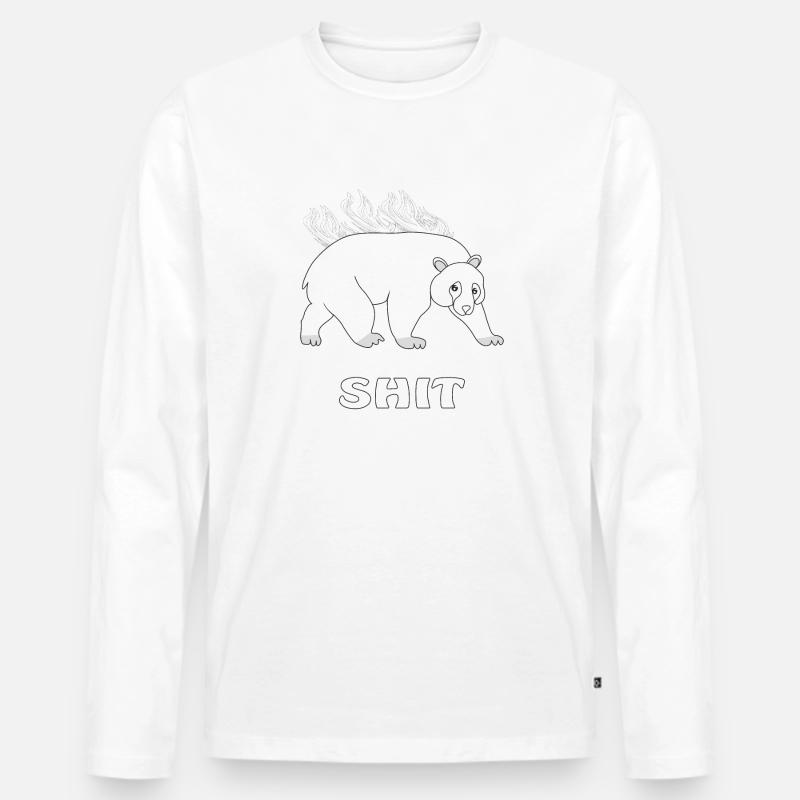 EISBÄR SHIT - Männer Premium Bio Langarmshirt - Weiß