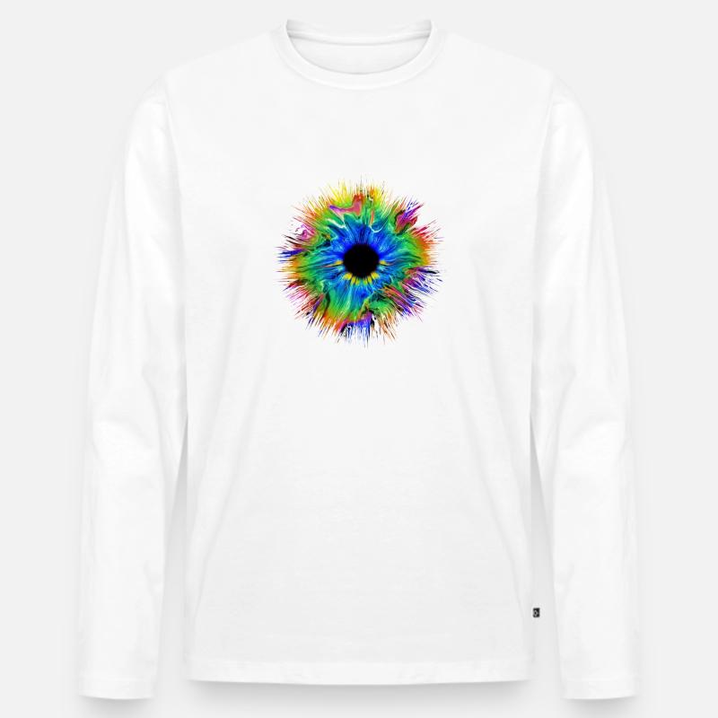 Auge - Männer Premium Bio Langarmshirt - Weiß