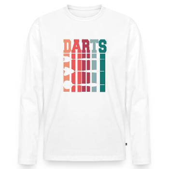 DESIGN COOL POUR LES JOUEURS DE FLÉCHETTES - T-shirt manches longues Premium bio Homme - blanc - Devant - Nico (187cm)