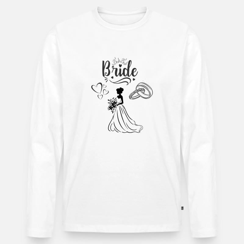 Bride Tshirt - Männer Premium Bio Langarmshirt - Weiß