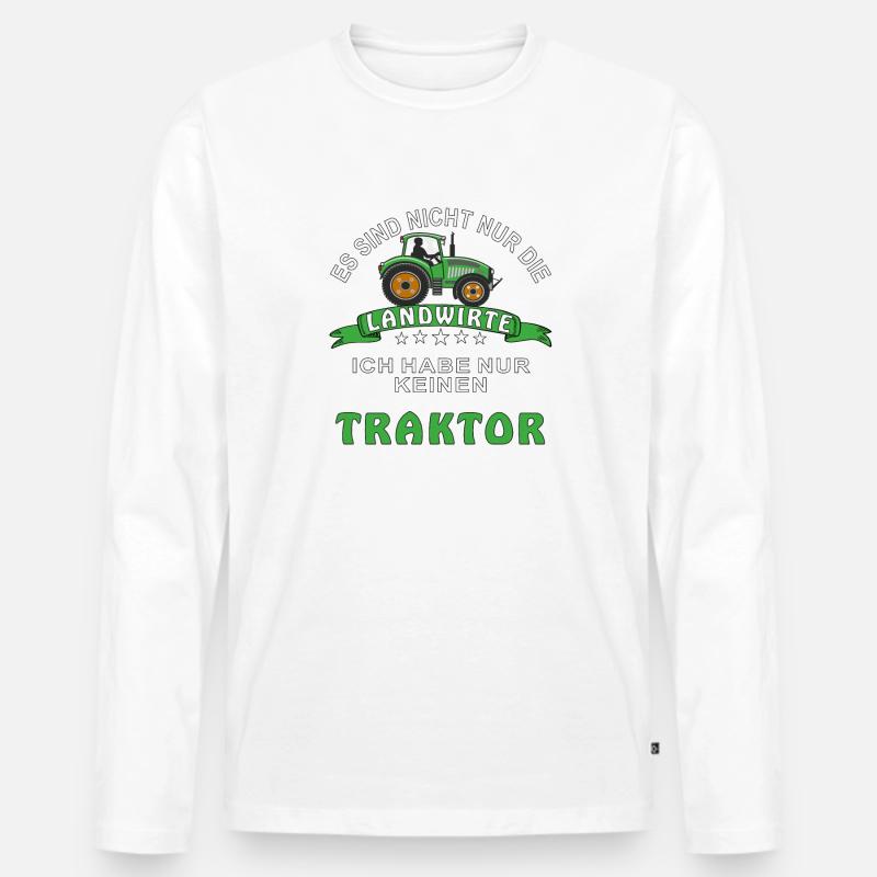 TRAKTOR LANDWIRT - Männer Premium Bio Langarmshirt - Weiß