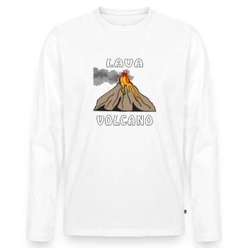 LAVA VOLCANO - Men's Premium Organic Long Sleeve Shirt - white - Front - Nico (187cm)
