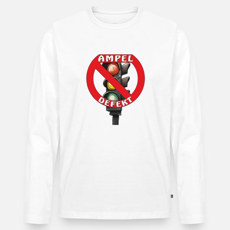AMPEL DEFEKT - Männer Premium Bio Langarmshirt - Weiß