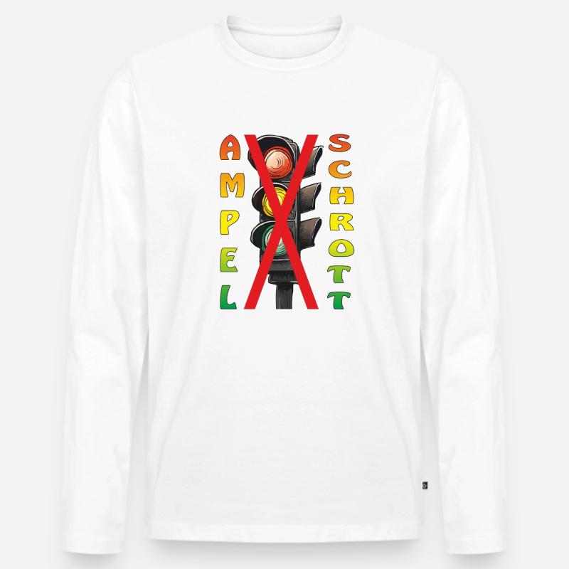 AMPEL SCHROTT - Männer Premium Bio Langarmshirt - Weiß