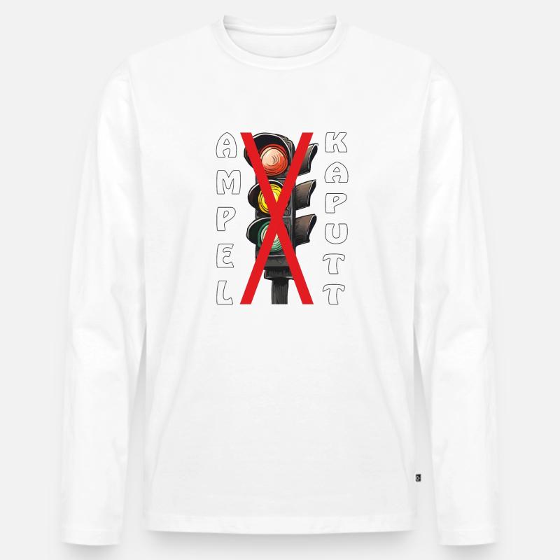 AMPEL KAPUTT - Männer Premium Bio Langarmshirt - Weiß