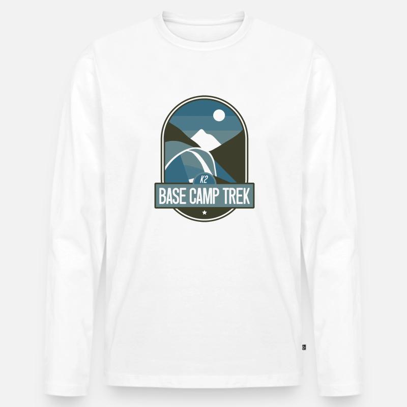 K2 Base Camp Trek - Männer Premium Bio Langarmshirt - Weiß