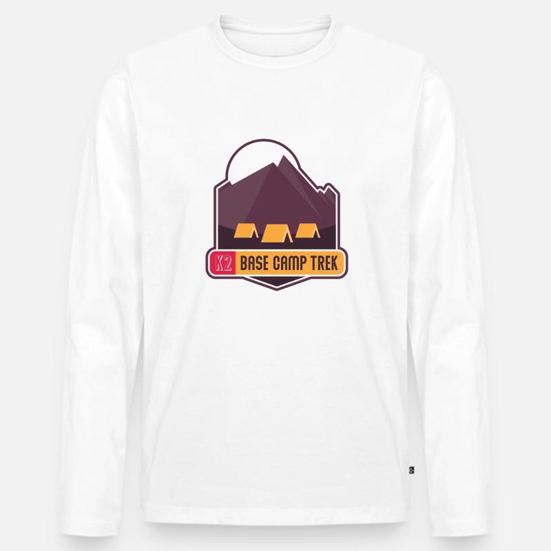 K2 Base Camp Trek - Männer Premium Bio Langarmshirt - Weiß