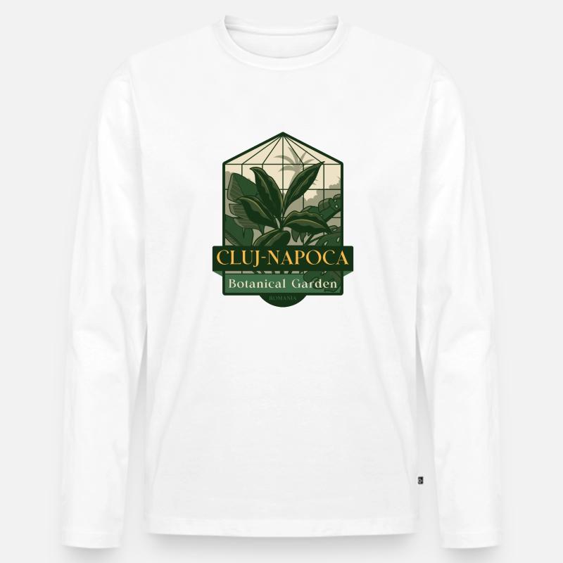 Botanischer Garten Cluj-Napoca - Rumänien - Männer Premium Bio Langarmshirt - Weiß