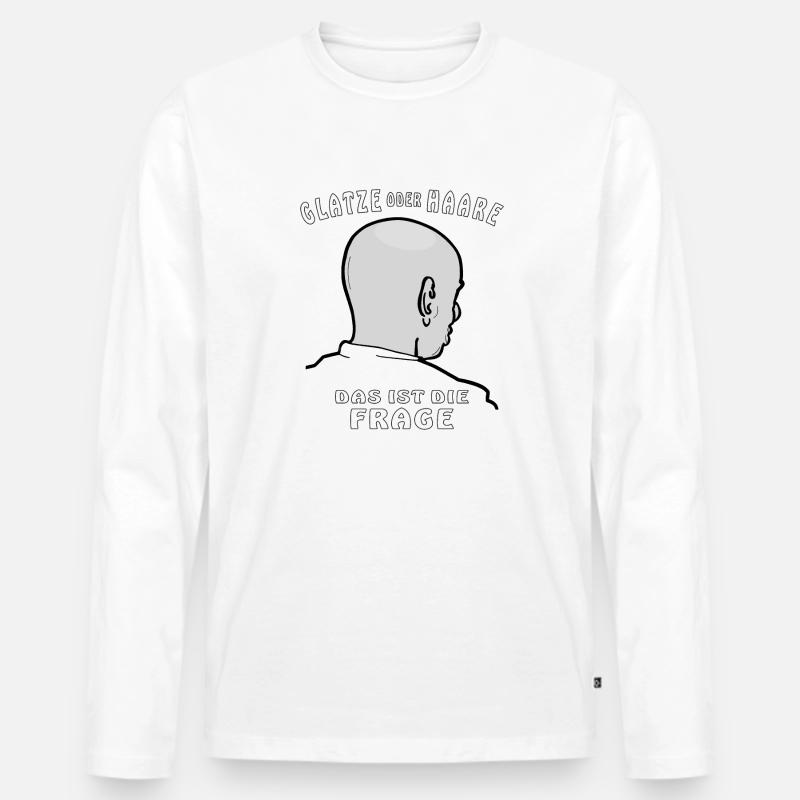 GLATZE ODER HAARE DAS IST DIE FRAGE Männer Premium Bio Langarmshirt