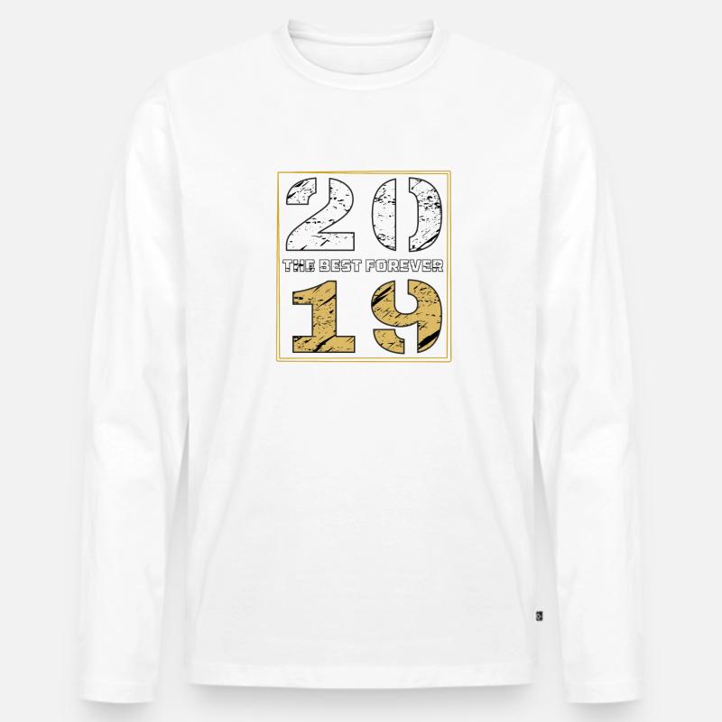 THE BEST FOREVER 2019 - Männer Premium Bio Langarmshirt - Weiß