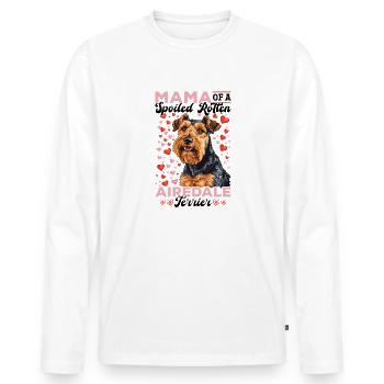Dog Mama of a Spoiled Rotten Airedale Terrier - Men's Premium Organic Long Sleeve Shirt - white - Front - Nico (187cm)
