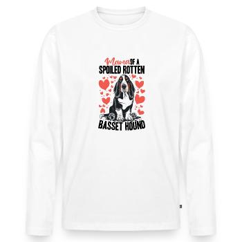 Dog Breed Mama of a Spoiled Rotten Basset Hound - Men's Premium Organic Long Sleeve Shirt - white - Front - Nico (187cm)