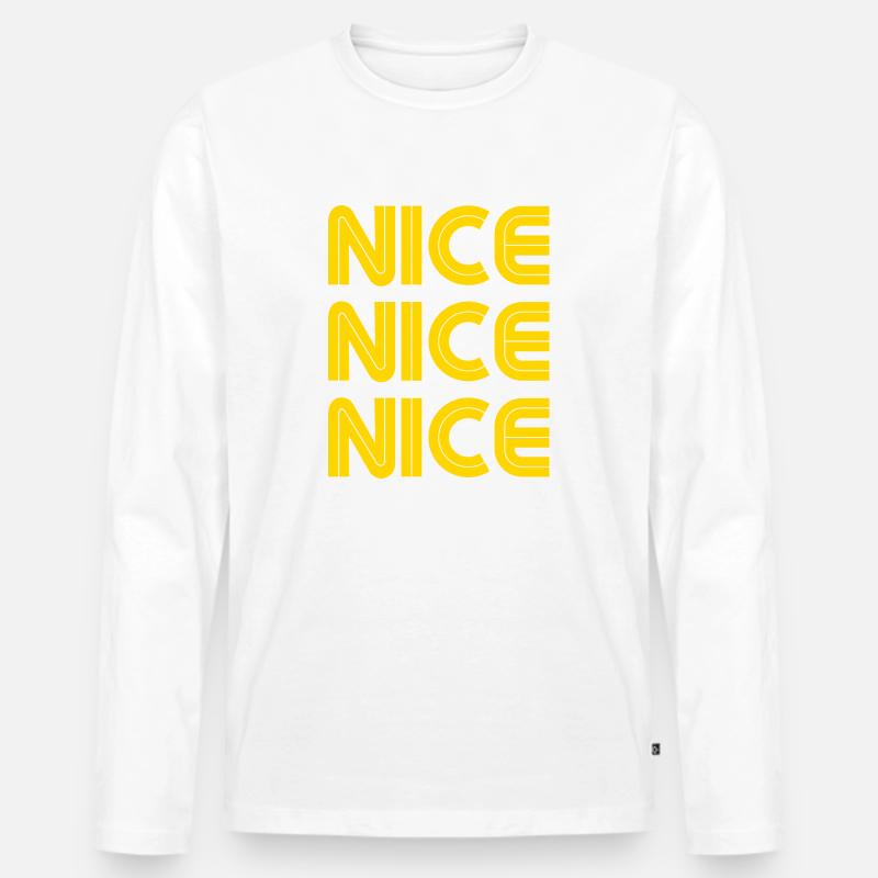 Nice Nice Nice - Männer Premium Bio Langarmshirt - Weiß