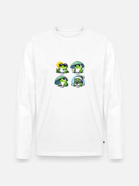 Frösche bei jeder Wetterlage - Männer Premium Bio Langarmshirt - Weiß