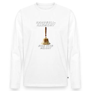HANDBELL HARMONY - Men's Premium Organic Long Sleeve Shirt - white - Front - Nico (187cm)