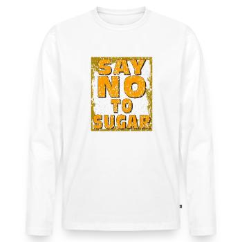 ZUCKER SAY NO TO SUGAR - Men's Premium Organic Long Sleeve Shirt - white - Front - Nico (187cm)