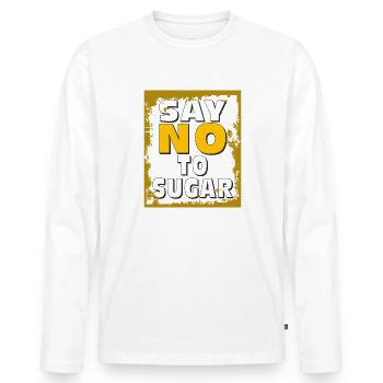 ZUCKER SAY NO TO SUGAR - Men's Premium Organic Long Sleeve Shirt - white - Front - Nico (187cm)