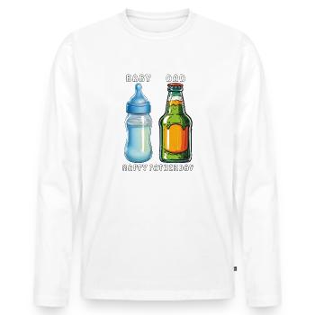 BÉBÉ PAPA BONNE FÊTE DES PÈRES - T-shirt manches longues Premium bio Homme - blanc - Devant - Nico (187cm)