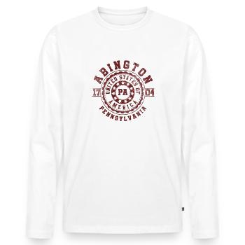 Abington PA | Pennsylvania - & Geschenk - Männer Premium Bio Langarmshirt - Weiß - Vorne - Nico (187cm)