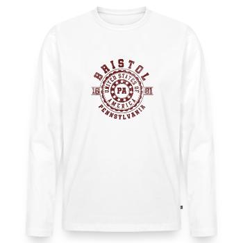 Bristol PA | Pennsylvania - & Geschenk - Männer Premium Bio Langarmshirt - Weiß - Vorne - Nico (187cm)