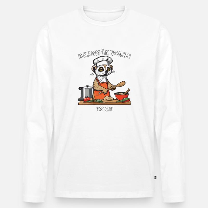 HERDMÄNNCHEN KOCH - Männer Premium Bio Langarmshirt - Weiß