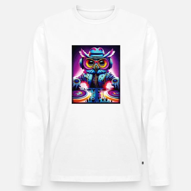 EULE PLATTENTELLER - Männer Premium Bio Langarmshirt - Weiß
