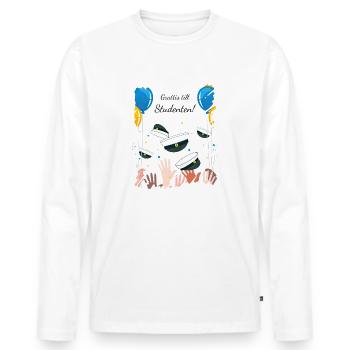 Abschlussfeier 2024 Abiturfeier - Männer Premium Bio Langarmshirt - Weiß - Vorne - Nico (187cm)