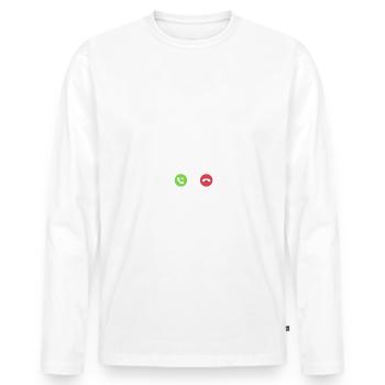 Meyer appelle appelle l’idée cadeau - T-shirt manches longues Premium bio Homme - blanc - Devant - Nico (187cm)