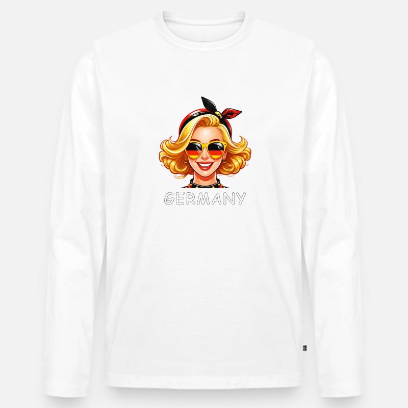 GERMANY FRAU - Männer Premium Bio Langarmshirt - Weiß