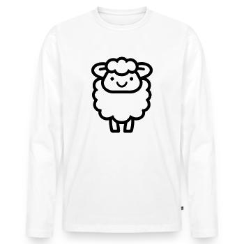 sheep - Men's Premium Organic Long Sleeve Shirt - white - Front - Nico (187cm)