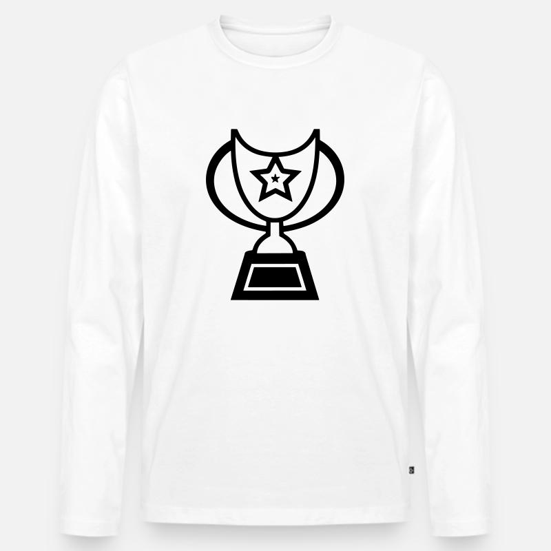 Trophäe - Männer Premium Bio Langarmshirt - Weiß