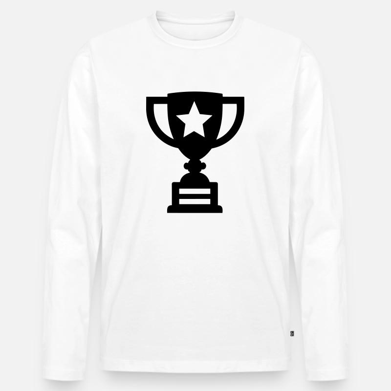 Trophäe - Männer Premium Bio Langarmshirt - Weiß