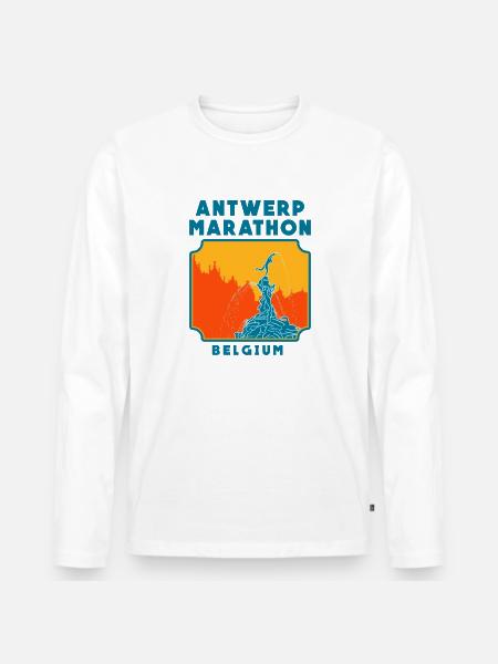 Antwerp Marathon - Belgium - Men's Premium Organic Long Sleeve Shirt - white